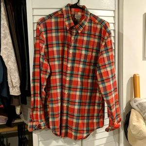 J.Crew summer plaid shirt Large tailored fit